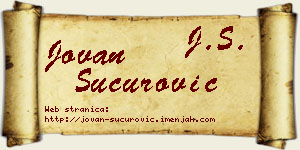 Jovan Šućurović vizit kartica